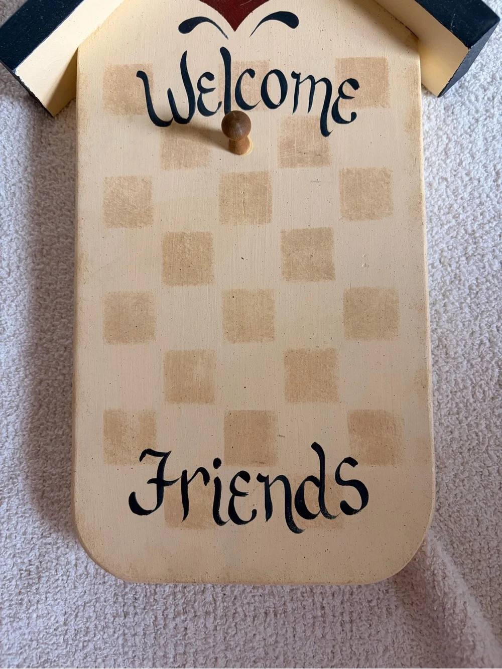 Welcome Friends Cream and Navy Wall Hanging